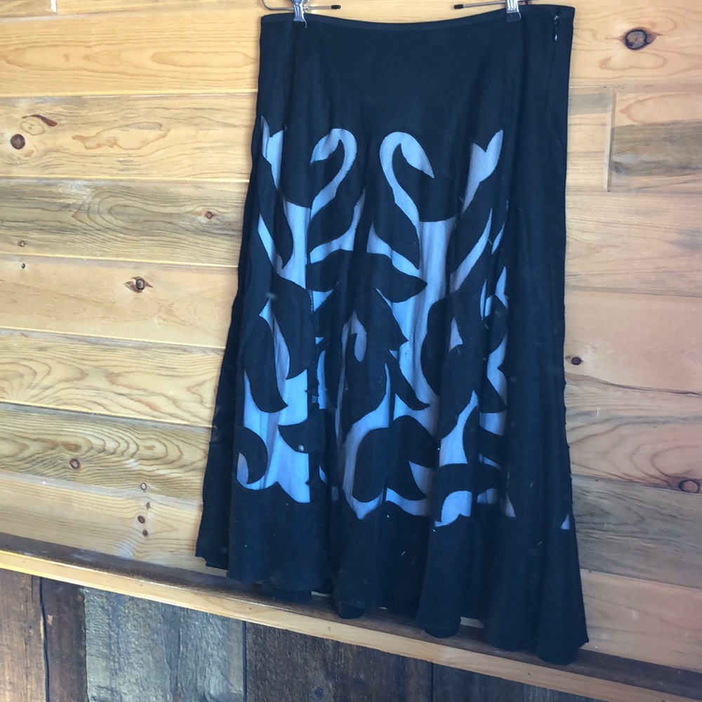 Beautiful black and white skirt, black overlay